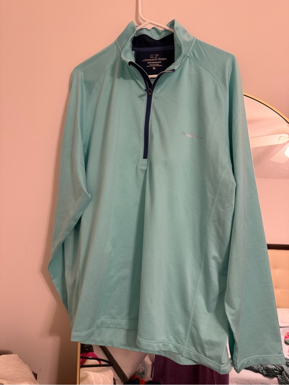 Vineyard Vines Men’s xl Light Aqua Quarter-Zip Shirt Jacket